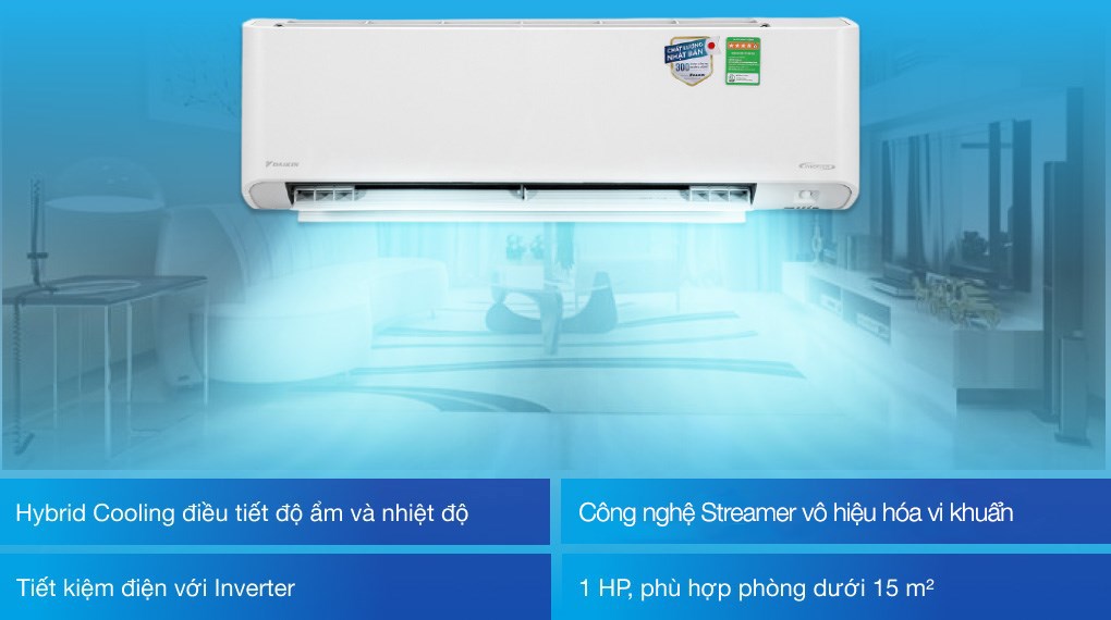 Máy lạnh Daikin FTKZ25VVMV inverter 1Hp Hàng thái lan